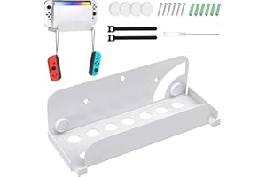 TiMOVO Switch Wandhalterung Kompatibel mit Nintendo Switch OLED/Switch, Schnelle Wärmeableitung Wandaufhängerhaken Switch Halterung mit Aufhängehaken Kompatibel mit JoyCon Switch Ständer, Weiß