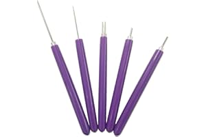 ODETOJOY 5 pièces Ensemble d'outils de papier quilling Papier à piquants Taille différente 4 aiguilles assorties 1 outil à fentes Bricolage décoratif Outils de papier quilling