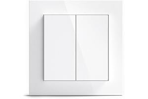 Senic Friends of Hue Kabelloser HomeKit Intelligenter Lichtschalter und Dimmer, kompatibel mit Philips Hue & Tad, 1er Pack, Weiß glänzend