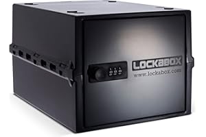 Lockabox One™ | Premium Lockable Storage Box (10L) | Combination Lock Box for Food, Medicine & Home Safety | Made In Britain | External Size 31 x 21 x 17 cm (Jet)