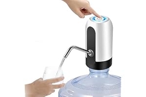 BKAZWE Distributeur Eau Pompe Bouteille Eau 5 Gallons, Distributeur d'eau en Bouteille, USB chargeant la Pompe à Eau Potable électrique Portable Commutateur de Bouteille d'eau Universelle