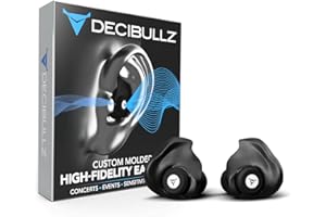 ‎DECIBULLZ Decibullz – Custom Moulded High-Fidelity (Hi-Fi) Ohrstöpsel Filter für Konzerte und Veranstaltungen (Schwarz)