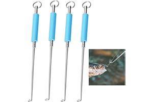 LiJuanWang Desenganchador de Pesca,4 Piezas Removedor de Gancho de Pesca de Acero Inoxidable,Extractor de Anzuelo,Removedor de Anzuelos,Disgorger para Pesca Portátil,Suministros de Pesca