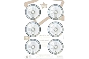 Tommee Tippee Closer to Nature Baby Bottle Teats, Breast-Like, Anti-Colic Valve, Soft Silicone, Medium Flow, 3m+, Pack of 6,Clear