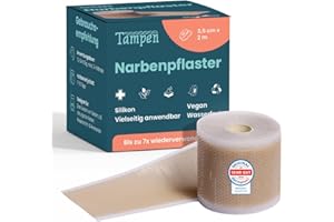 ‎TAMPEN Tampen Narbenpflaster, Transparente Silikonpflaster Pflege von Narben, 3,5 x 200 cm, Lässt Narben Flacher, Heller und Weicher wirken