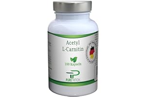 Acetyl-L-Carnitin - 100 vegane Kapseln je 500mg Carnitin (ALCAR) - ohne Zusatzstoffe - Puretrition ehem. Dr. Bawareg - made in Germany