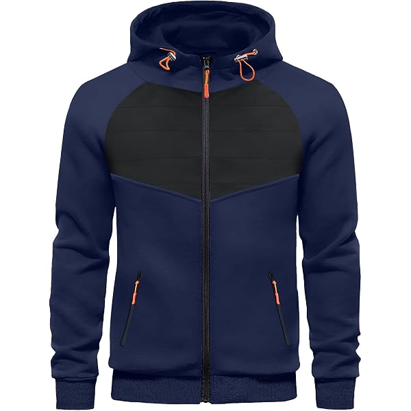 Sweat à Capuche Zippé Polaire Pour Homme - Veste Chaude Sport Avec Poches, Pour Salle De Sport Et Extérieur