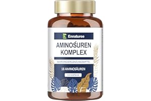 ‎ENNATUREE 18 Aminosäuren Komplex Hochdosiert - 9 EAA + 9 NEAA, Aminosäuren Kapseln mit BCAA - 120 Kapseln