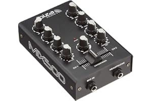 Ibiza - MIX500 - Kompaktowy 2-kanałowy mikser z wejściami liniowymi i mikrofonowymi oraz wyjściami słuchawkowymi, do nagrywania i RCA - Czarny