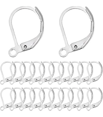 My-Bead Orecchini Monachelle Fai-Da-Te: Argento 925 Placcato Oro 24ct, 18mm Con Spirale E Pallina