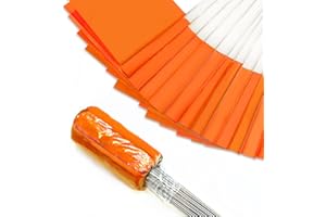 Zozen 100 Pack Orange PVC Marker Flags, 38 x 10 x 13 cm, Triangular, Pole Mount, Ideal for Construction, Landscaping, Pet Training, Utility Construction