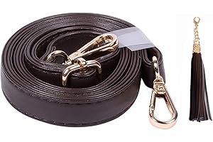 BEAULEGAN Crossbody Bag Strap - Microfiber Leather - Replacement for Handbag/Purse, Adjustable 150cm Long 2cm Wide (Dark Brown/Gold)