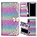 Price comparison product image iPhone 7 Leather Case,iPhone 8 Flip Wallet Case,iPhone 7 Cover with 4.7 inch,Cool 3D Rose Butterfly Bling Glitter Diamond Pattern Leather Stand Function Flip Kickstand Magnetic Book Wallet with Card Slot Holder Protective Cover Case for Apple iPhone 8/iPhone 7 4.7
