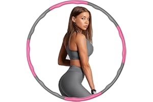 Venton Hula Hoop - Cerchio da ginnastica per adulti, per dimagrire, massaggi, fitness, sport, modellazione addominale, 6,8 segmenti, Hoola Hoop rimovibile, per perdita di peso, larghezza regolabile