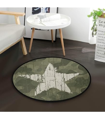 Tapis De Sol Camouflage Militaire En Velours - Antidérapant, Facile à Nettoyer - Pour Chambre Ou Salon - 2