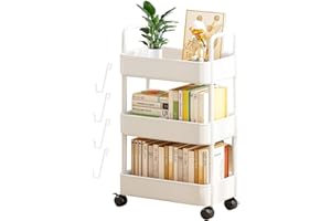 BAOQIFONG Carrello Portaoggetti a 3 livelli/4 livelli, Carrellino Cucina Salvaspazio a Ruote | Carrelli Portaoggetti su ruote | Carrello portaoggetti Organizer Carrello con ruote per cucina Trucco Bagno Ufficio