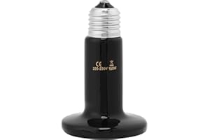 SHEENS Lampe de céramique infrarouge sans ampoule pour reptiles Amphibiens Oiseaux Volaille Poulet Coop Hamsters Serpents Habitats 220-230V[150W-Noir]Lampes chauffantes