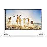 Projector Screen with Stand 120 inch - Vamvo Portable Projection Screen 16:9 HD 4K with Carry Bag - Indoor Outdoor Screen for