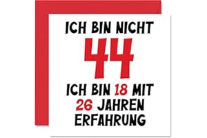 STUFF4 44. Geburtstagskarte Lustig für Männer Frauen Ihn Sie - Ich Bin 18 und 26 Jahre Erfahrung - Lustiger Vierundvierzig Vierundvierzig Alles Gute Zum Karte Geburtstag, 145mm Scherzen Glückwunschkarten