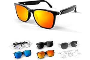 Xmenha AI Smart Bluetooth Glasses Sunglasses for Women Men with Open Ear Speakers Bluetooth Headphones Real Time Language Translator Translation Eyeglasses for Sports Driving Outdoor