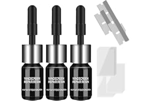 Guegine 3 Sets of Windscreen Repair kit Glass Repair kit, Windshield Repair kit,Windscreen Chip Repair kit Quick Repair Suitable for Car Glass Repair Glue Scratch Chip Crack Repair