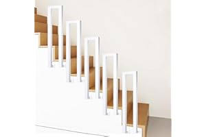 Ogimeka Ringhiera per Scale Interne, Corrimano per Scale Interne a Forma di U, Ringhiera a U, Corrimano Scale per Ville, Balconi, Corridoi, Appartamenti, Interni(Bianco - Montaggio laterale, 100x20cm)