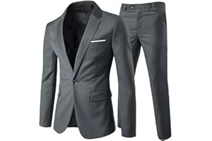 Allthemen Abiti da Uomo Abito da Sposa Slim Fit a 2 Pezzi Abito da Lavoro con Un Bottone Giacche Blazer Pantaloni