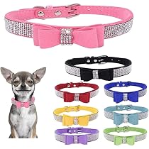 Hundehalsband Mit Fliege & Strass – Verstellbar, Weiches Samtleder, Für Kleine Bis Große Hunde | Niedlich & Funkelnd