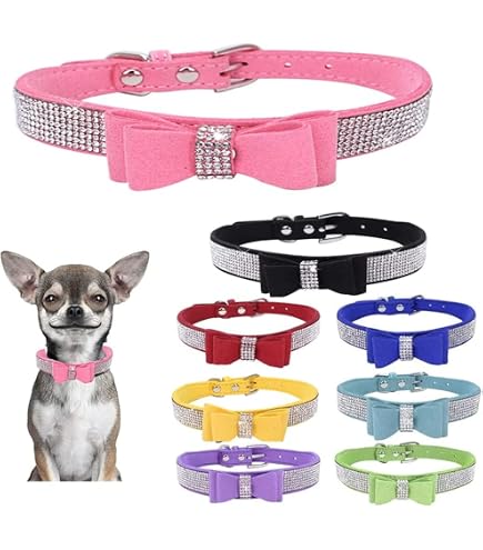 Hundehalsband Mit Strasssteinen – Aus PU-Leder, Größe S (18-25 Cm Halsumfang), Weiß