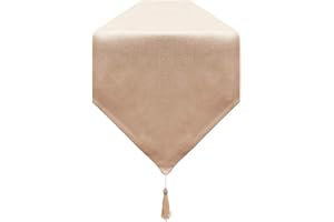 BALCONY & FALCON Camino de Mesa Impermeable con Borlas de Mesa Camino para Mesa de Cocina por Navidad Cumpleaños Boda