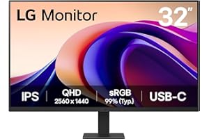 LG 32U631A-B Ecran PC bureautique 32" - Dalle IPS résolution QHD (2560x1440), 5ms 100Hz, HDR 10, sRGB 99% (CIE1931), inclinable, HDMI 2.0, USB-C (15W)