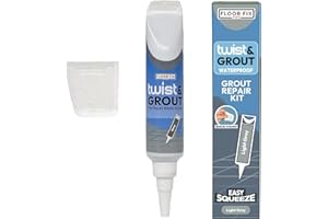 Twist & Grout Reviver - De Floor-Fix Pro - Reparación Rápida de Azulejos de Baños, Duchas y Cocinas - Kit de Restauración de Azulejos Premezclado, Duradero e Impermeable -Incluye Espátula (Gris Claro)