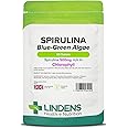 Lindens - Spirulina 500mg - 90 Tablets - 2,000mg Daily Intake, UK Made - Spirulina Maxima, Rich in Chlorophyll - Overall Health & Vitality - Letterbox Friendly, Vegan