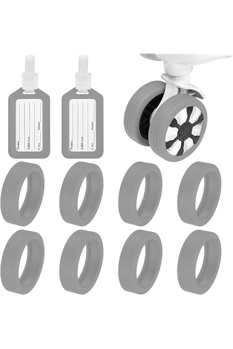 DSOUWEH Silikon Gepäckrollen-Abdeckungen – 8er Set Für Leises Reisen & Radschutz