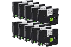 Molabel TZe-241 TZe-241 Black on White kompatybilny z Brother Equipment Tape for Brother PT-D400, PT-D450, PT-550, PT-D600, PT-P700, PT-P710BT, PT-P750W, PT-1830, PT-2730, PT-2030, PT-2100