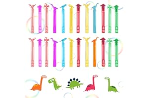 GGUFAY 24pcs di Mini bolle di Sapone, con Manici Dinosauro in 6 Colori Diversi,Riempitivi per Sacchetti per Bambini,Ideale per Compleanno, Regali e Pensierini di Fine Festa,Nessun liquido