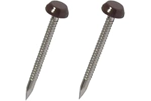 SMARTHOME 50 x Brown UPVC 30mm Poly Top Pins Nails Plastic Headed Fascia Fixings Polytop