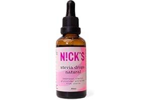 N!CK'S NICKS Natural Stevia Drops (50ml) Sugar Free Zero Calorie Liquid Keto Sweetener Gluten Free Low Carb Sugar Substitute Alternative