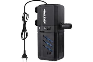 NO.17 Filtro Interno 6W per Acquario, Regolabile con Pompa Acqua 500L/H per 30-150 Litri