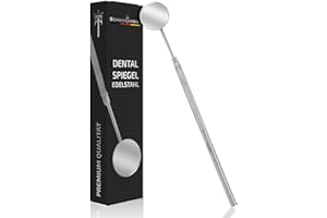 ‎SCHWERTKRONE Schwertkrone® Zahnspiegel [HOCHWERTIGER Edelstahl] - Zahnarztspiegel Mundspiegel - Zahnarzt Spiegel Dentalspiegel - Leicht Vergrößernder Spiegel Zahnarzt - Handlich & Desinfizierbar - (Größe: 5)
