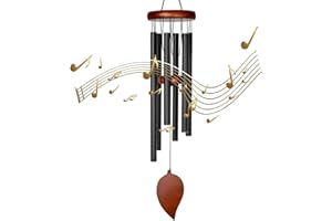 BUTYEAK Carillon à Vent de Jardin | Carillon Éolienne en Métal | 82cm Carillons Décoratifs D'Extérieur | Bells éolien Cloches avec 6 Tubes en Aluminium pour Maison Patio Jardin Arbre Intérieur Extérieur