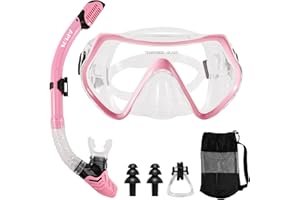 APLOS Masque Plongée Adulte-Masque Tuba Anti-Buée Champ de Vision Panoramique Anti-Fuite Masque Snorkeling Adulte et Tuba pour la Plongée en Apnée, la Plongée en Apnée, la Natation