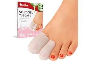 Bukihome Paquete de 12 protectores de gel con infusión de extracto de aloe vera, protectores de dedos grandes para callos, ampollas, uñas encarnadas, callos, cojines de dedos para aliviar el dolor…