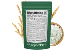 SaporePuro Naturlig Risstärkelse 200 g – 100% Italiensk, Glutenfri, Idealisk för Naturlig Kosmetika, Desserter och Såser