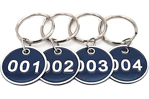 NanTun Aluminum Alloy Metal Key Tag Set, Number ID Tags Key Chain, Numbered Key Rings