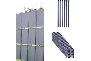 Alaskaprint 30 x Mounting Clips Privacy Screen Clamp Bars for Privacy Screen Strips Double Rod Mats Garden Clamping Strips for Attaching Privacy Screen Strips Privacy Film Fence Film Grey