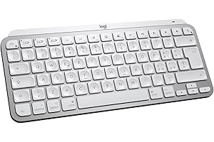 Logitech MX Keys Mini Mac - Tastiera Wireless Minimalista, Compatta, Bluetooth, Tasti Retroilluminati, USB-C, Compatibile Con MacBook Pro, MacBook Air, IMac, IPad, Italiano QWERTY - Grigio Claro
