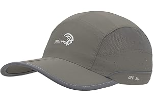 RRvane Running Cap UPF50+ Quick Dry Outdoor Sports Hat Reflective Lightweight Unstructured Baseball Cap for Men Women