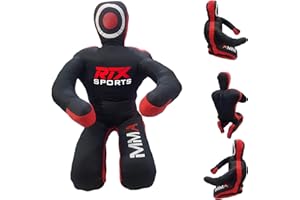 RTX SPORTS RTX MMA Judo Grappling Dummy Boxing Bag Brazilian Jiu Jitsu Sitzposition Dummy Wrestling Kampfkunst Unterwerfung Selbstverteidigung Karate Training Dummy | Leinwand - Ungefüllt