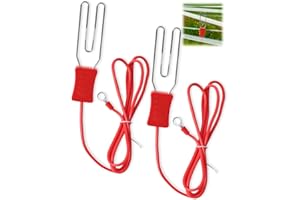 EDDRFY Electric Fence Connector Compatible with 8mm M8 Terminals, 2PCS Stainless Steel Hook with Heart Clip for Electric Fence Energiser, Livestock Farm and Garden Security